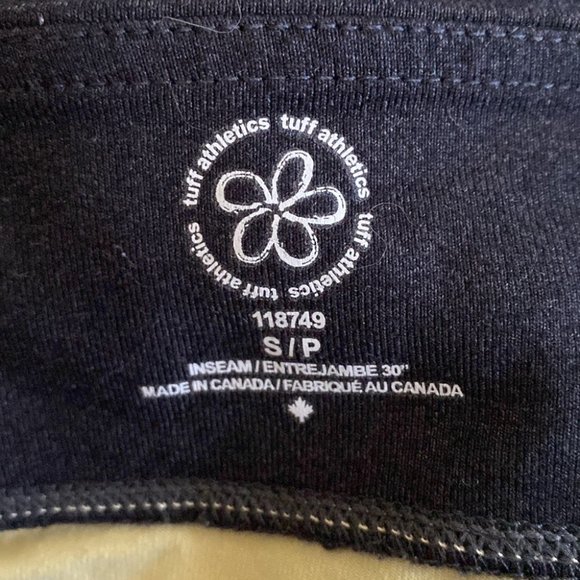 5/$25 Tuff Athletics Charcoal/Pale Yellow Straight Leg Yoga Pant Size S - Picture 5 of 7